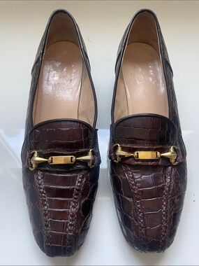 GUCCI - shoes / GuCCI Vitage brown / heel oxfords leather